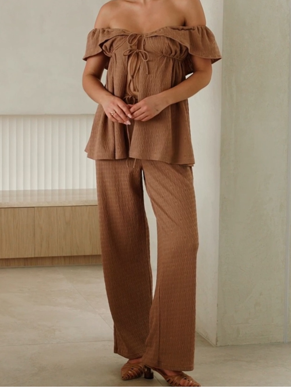 Sabo Skirt NWT Brown Two-Piece Knit Kala Lounge Set